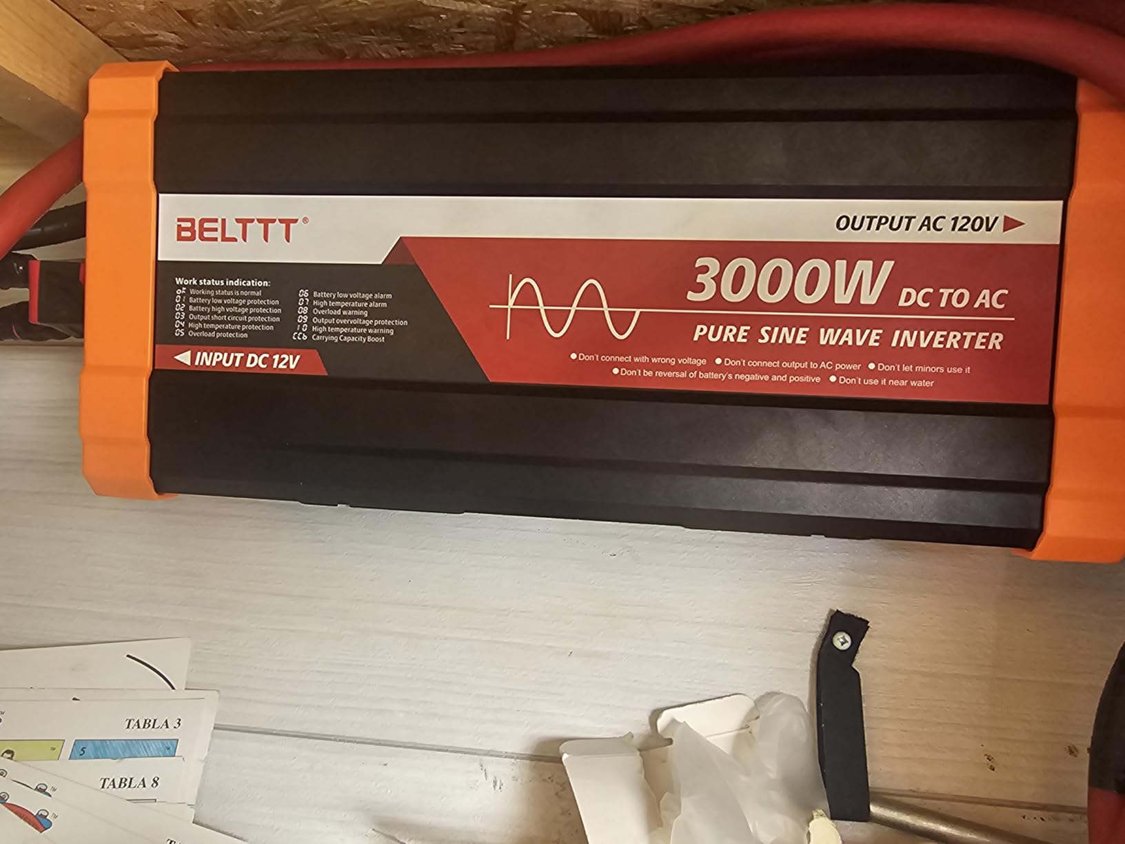 BELTTT 3000W Pure Sine Wave Inverter 12V DC to 120V AC, 6000W Peak customer photo 2