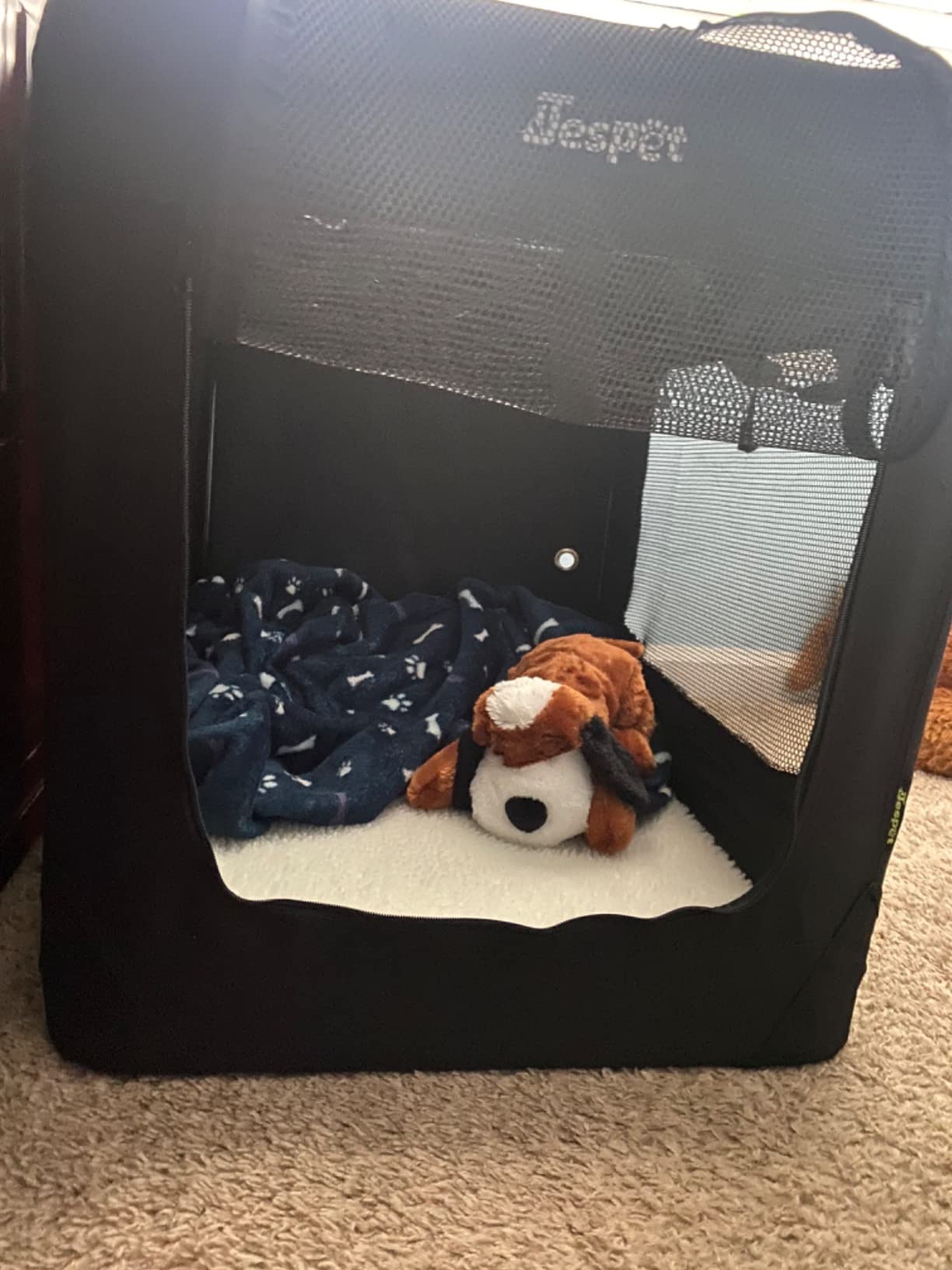JESPET 3 Door Soft Dog Crates Kennel, Collapsible Travel Pet Carrier customer photo 1