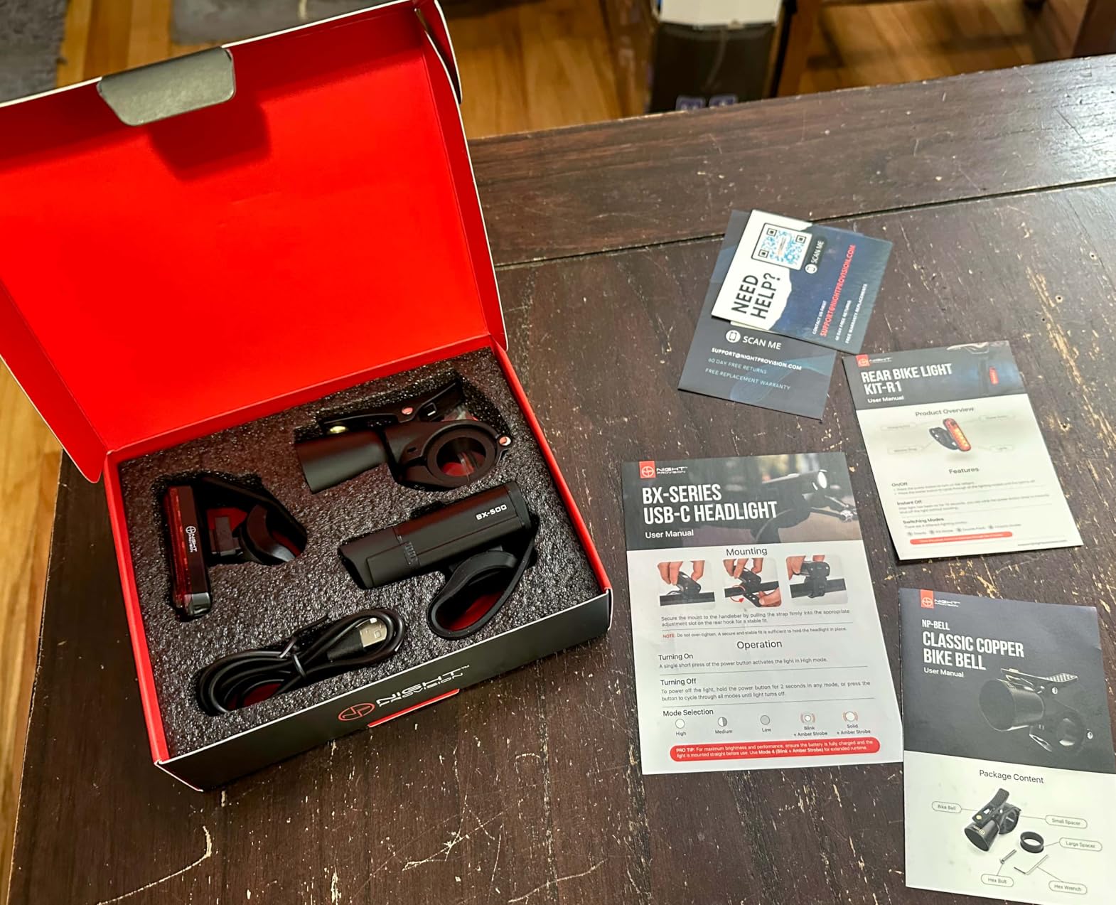 BX-500 Powerful USB-C Bike Lights Front & Back – New 500 Lumens LED - Bicycle Headlight & Taillight Set – USBC Rechargeable – Waterproof - Safety for Night Riding - (Optional - Premium Bike Bell) customer photo 1