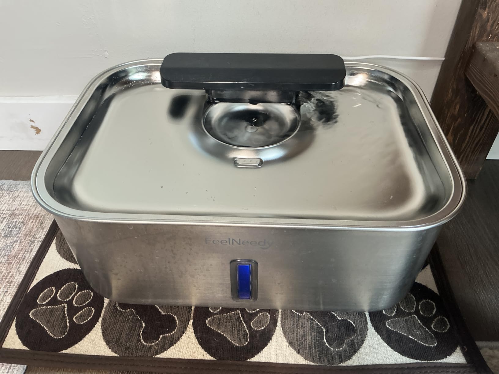 FEELNEEDY 3 Gal Stainless Steel Dog Water Fountain for Large Dog, Pet Water Fountain, Dog Water Bowl Dispenser with Water Level Window, Super Quiet for S-L Dogs and Multi-Pet customer photo 1