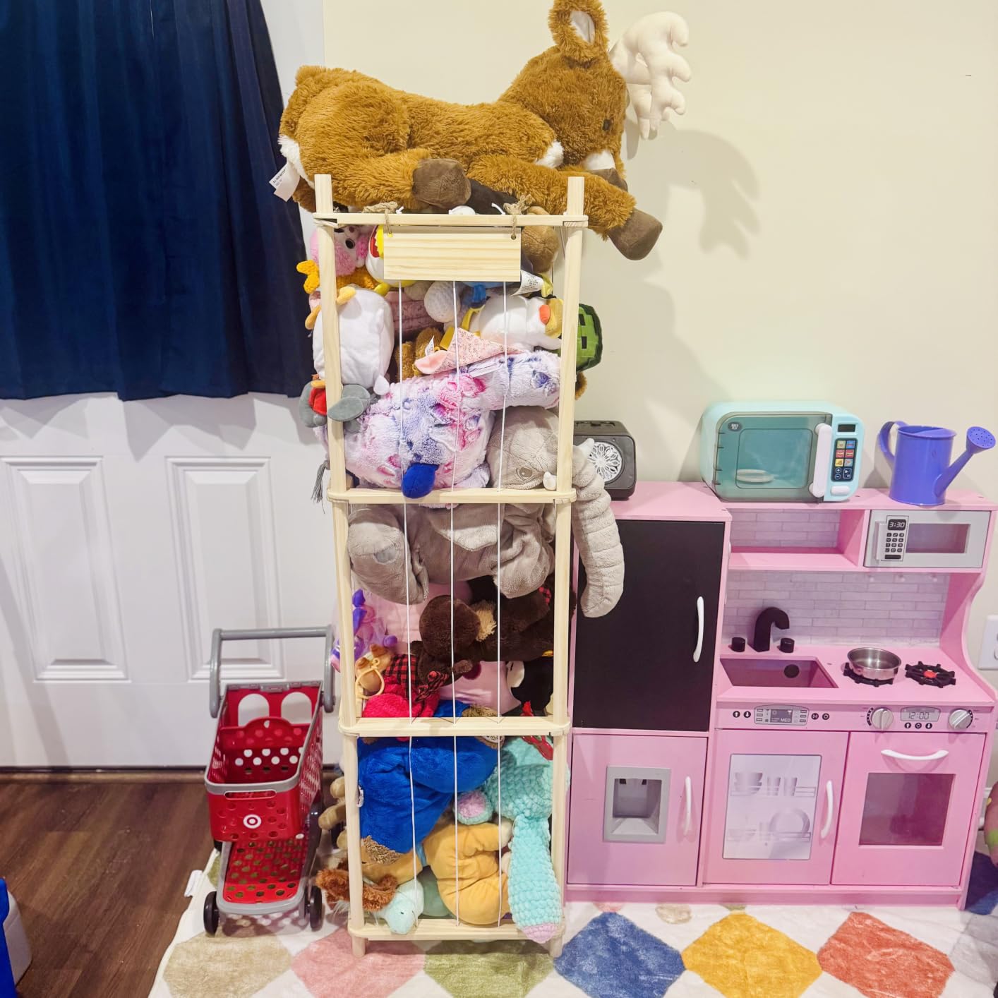Woodure Stuffed Animal Storage & Organizer, Wooden Toy Holder Zoo for Kids customer photo 2