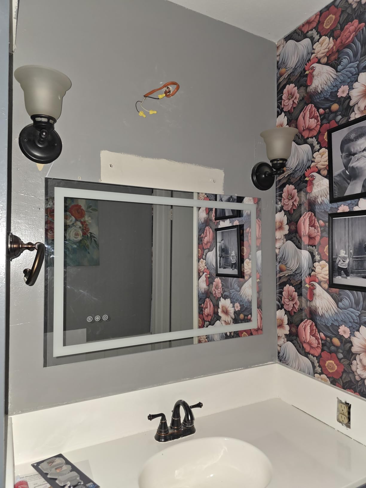 Koonmi 48x36 LED Bathroom Mirror with Light, Anti-Fog, 3 Colors customer photo 1