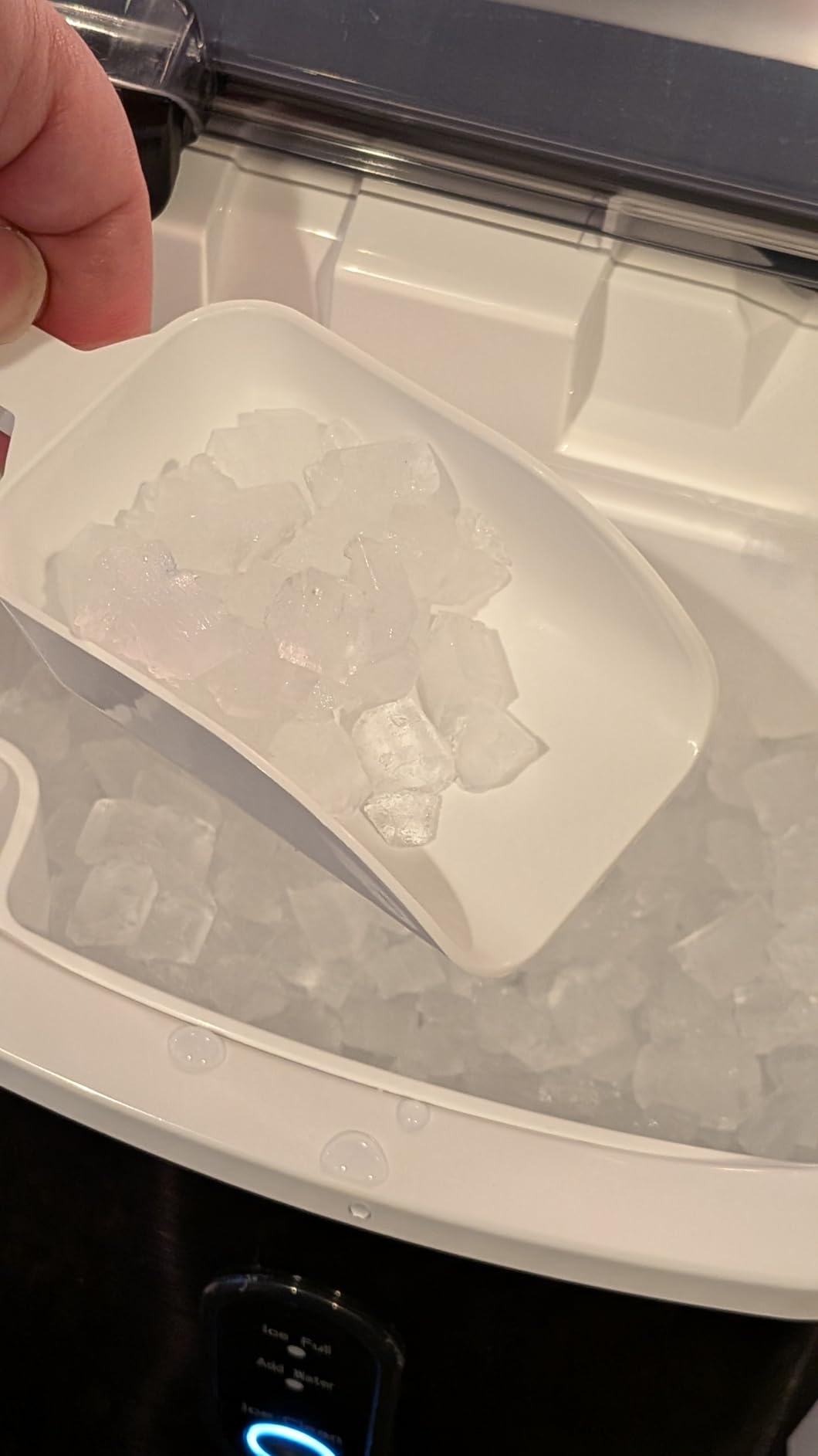 Antarctic Star Nugget Ice Maker Countertop with Soft Chewable Ice, Portable Sonic Ice Maker with Basket and Scoop, Removable Top Cover, Auto-Cleaning for Home/Party/RV/Camping (Stainless Steel Black) customer photo 1