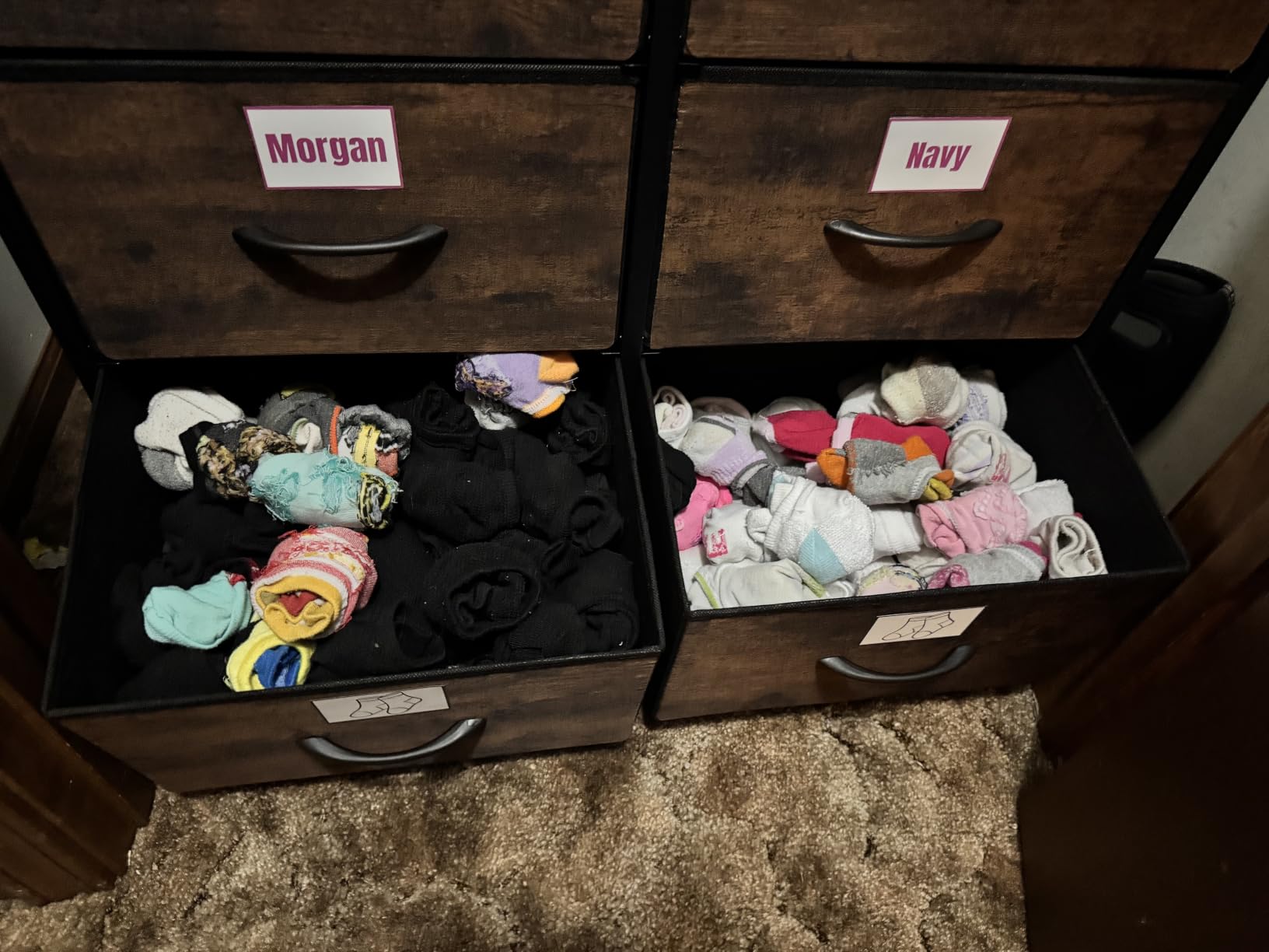 SONGMICS Dresser for Bedroom, Tall Dresser with 4 Fabric Drawers customer photo 2