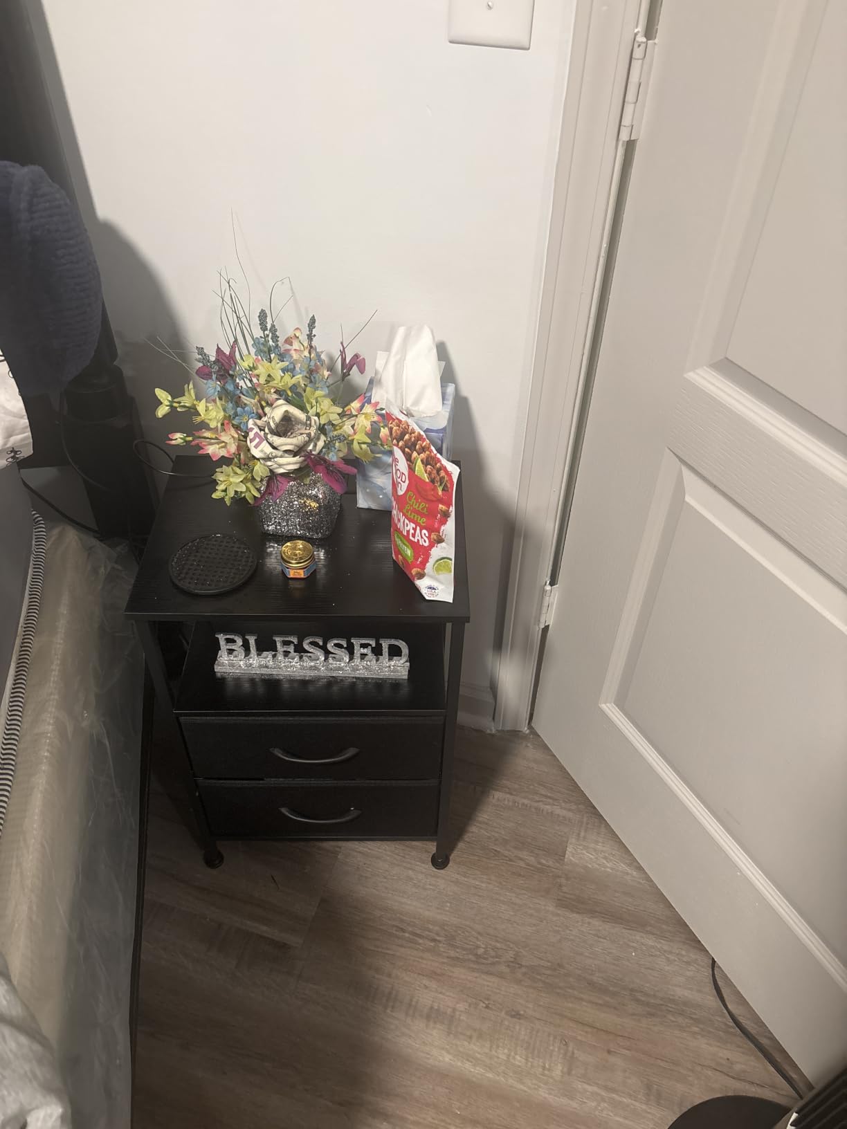 SONGMICS Nightstand with Charging Station, 2 Fabric Drawers customer photo 1