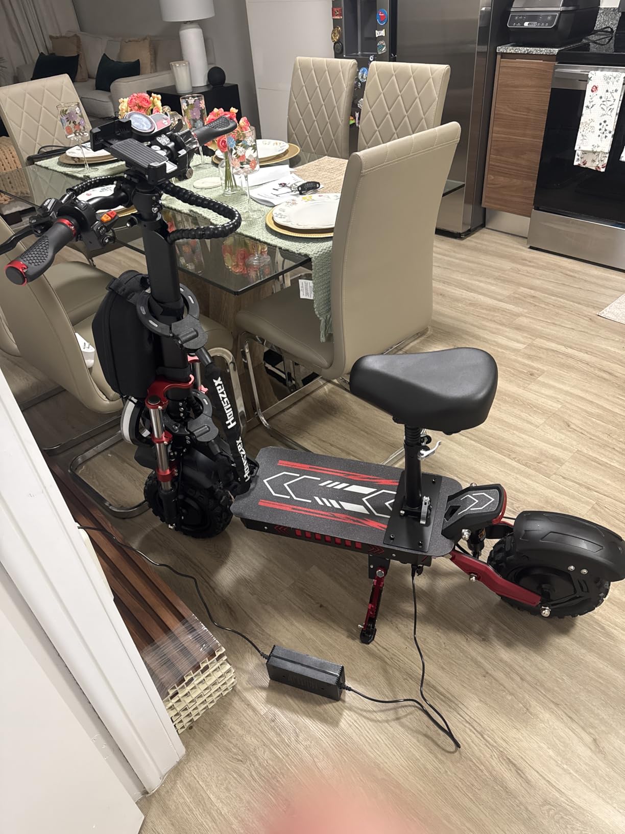 Adult Electric Scooter 11-inch Fast 5600W Up to 40-50 Miles | Off-Road Dual-Drive Fast 50-Mile Range,Foldable 500 lbs Load Capacity with seat customer photo 1