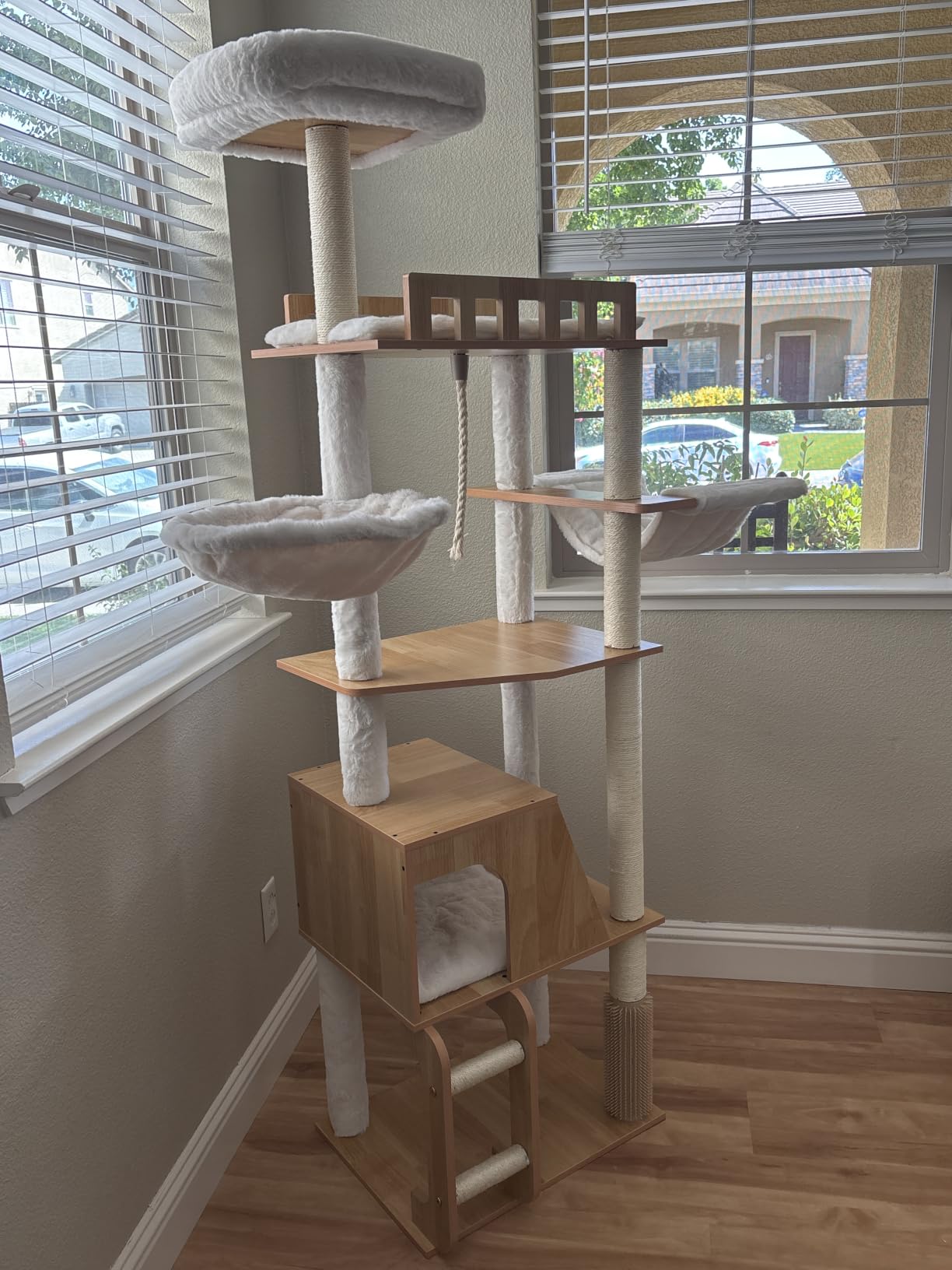 Hey-brother Wooden Cat Tree, Furniture Tower with Large Platforms, MPJ121SR customer photo 2