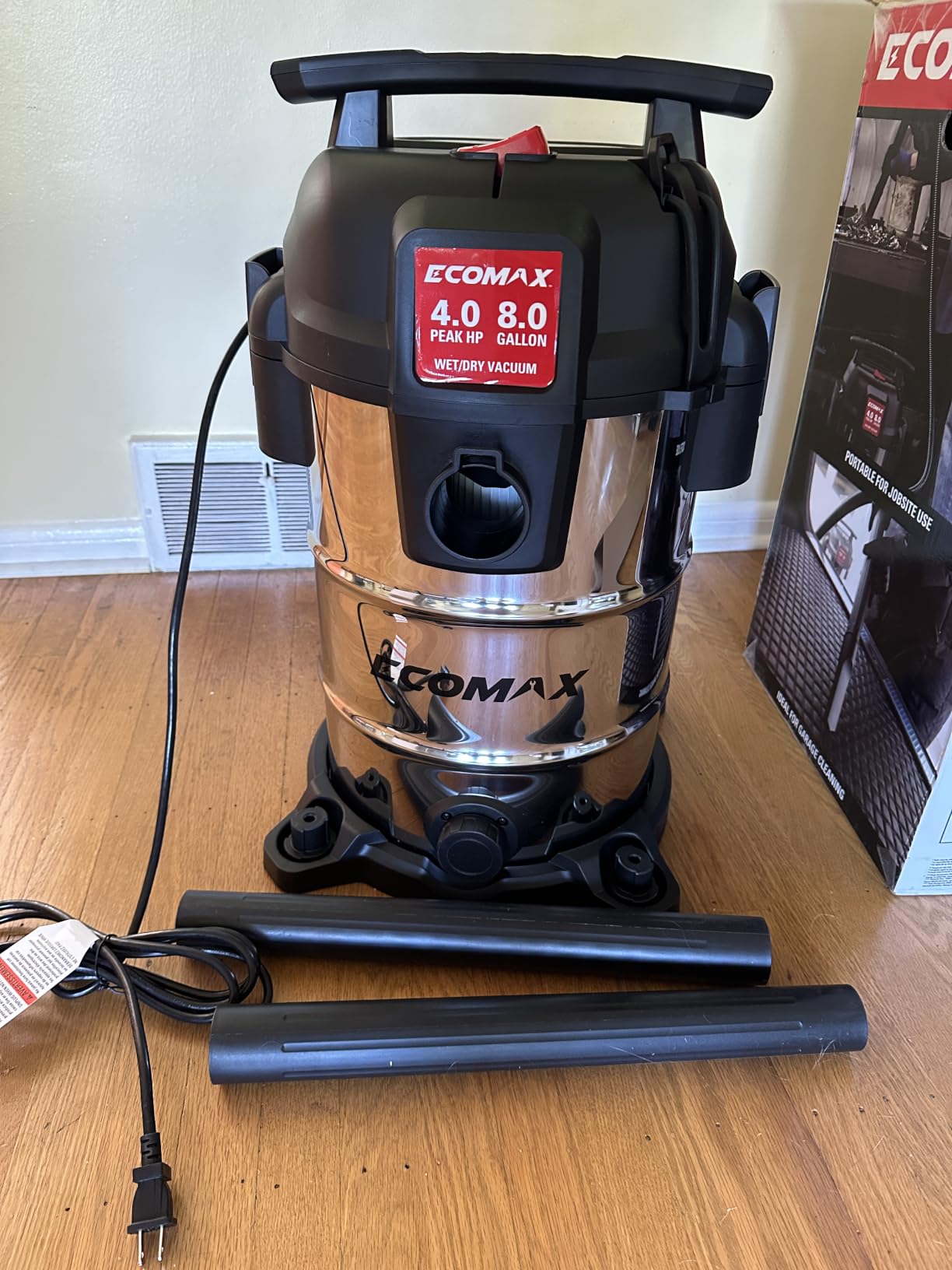 ECOMAX 8 Gallon Ultra Quiet Stainless Steel Shop Vacuum Wet and Dry customer photo 2