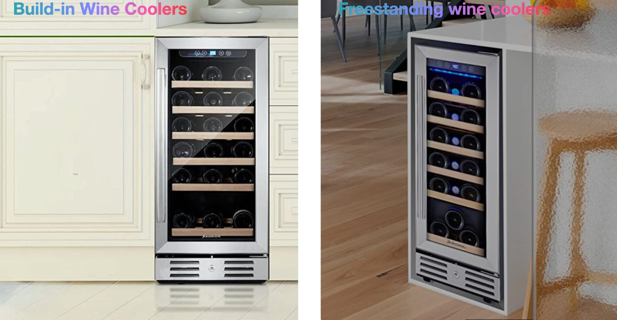 Kalamera Wine and Beverage Refrigerator, 24 Inch Dual Zone Wine Cooler customer photo 1