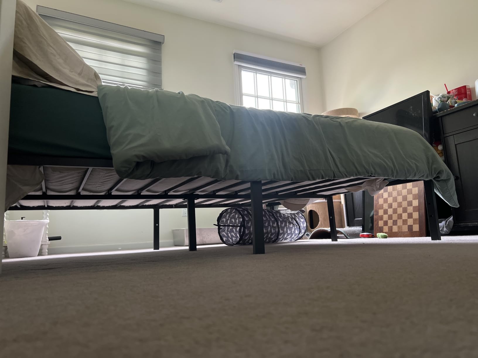OLIXIS 14in Full Size Metal Platform Bed Frame - Heavy Duty 800LBS Mattress Foundation with Storage Space, No Box Spring Needed, Sturdy Steel Slat Support, Easy Assembly, Black customer photo 2