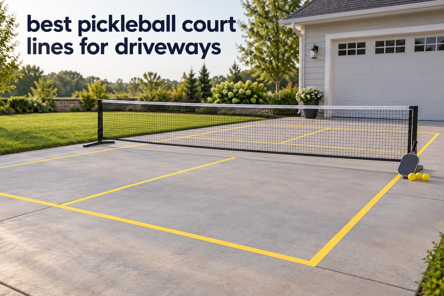 best pickleball court lines for driveways