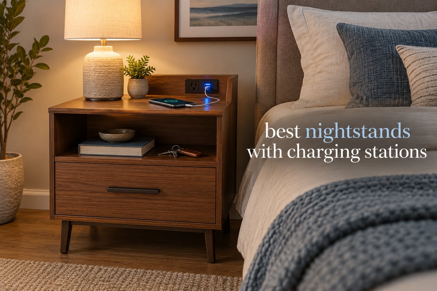 best nightstands with charging stations