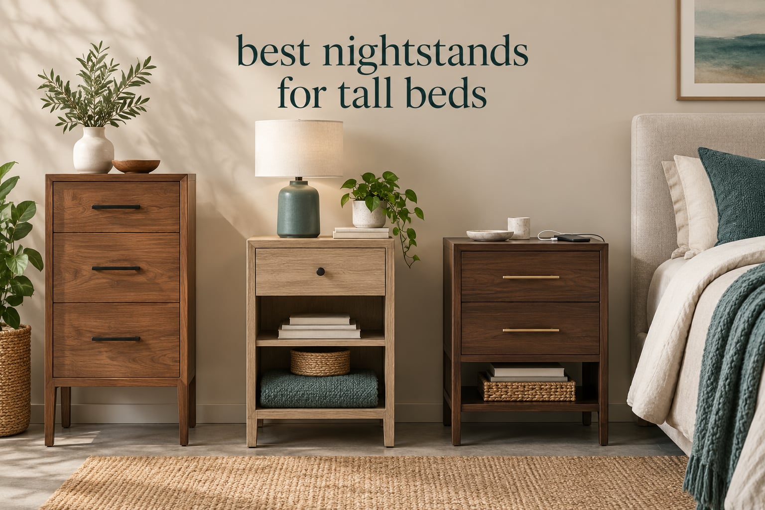 best nightstands for tall beds